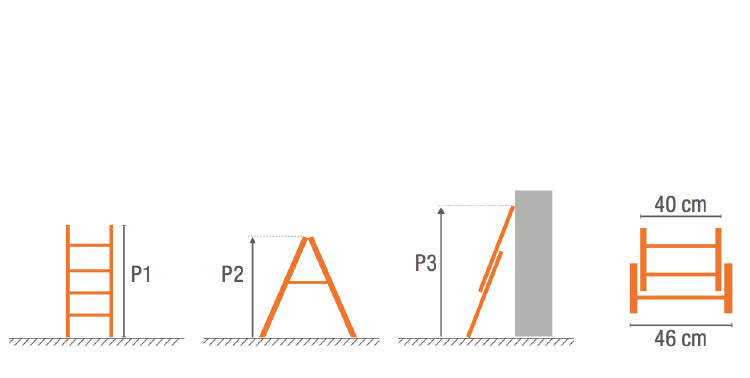 TECA Escada Dupla Degrau Quadrado Super – Perfil Lateral 80mm com Segurança Reforçada