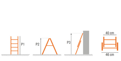 TECA Escada Dupla Degrau Quadrado Super – Perfil Lateral 80mm com Segurança Reforçada