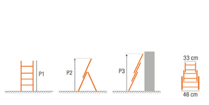 TECA Escada Tripla Degrau Quadrado Super – Perfil Lateral 80mm com Segurança Reforçada