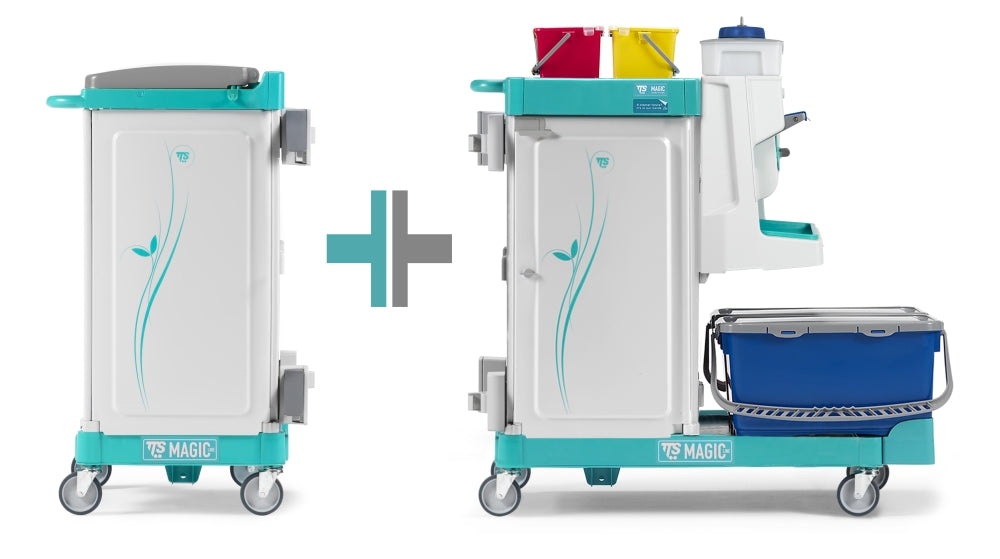 TTS Reinigungswagen Magic + R810E – 2 Interne Wagen