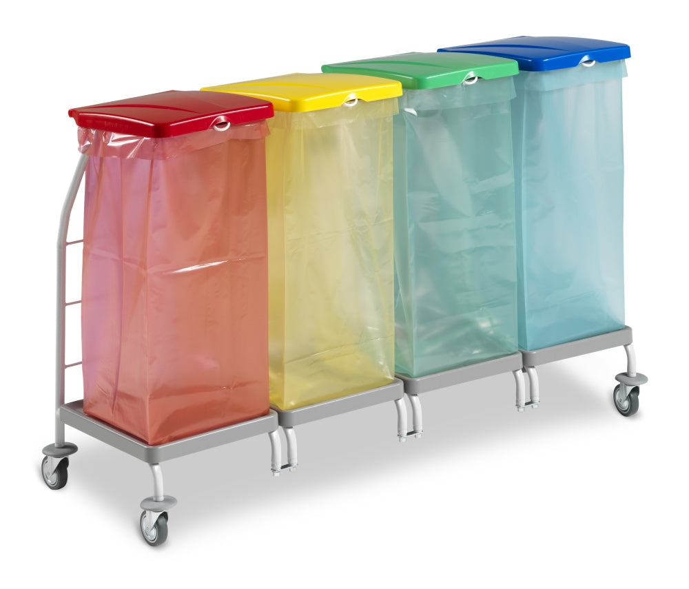 TTS Metallic Rilsan-beschichteter Wagen zur Mülltrennung – 4x70 L