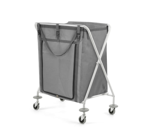 TTS Wäschewagen Dust Titan Chrom mit 200 l Sack und Stoßfängern Ø 80 mm