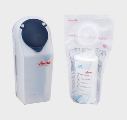 VILEDA Sistema SafePlus Mini – Dispensador Automático + Panos Antibacterianos