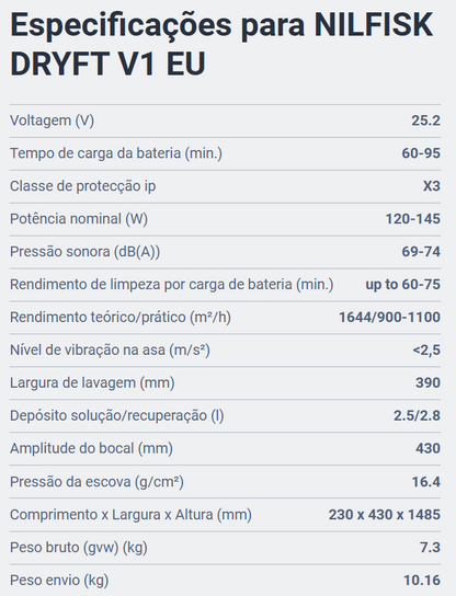 NILFISK DRYFT V1 EU 2 BAT