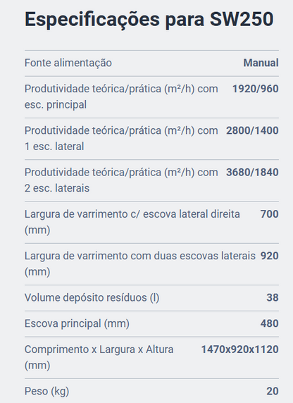 NILFISK Varredora sw250