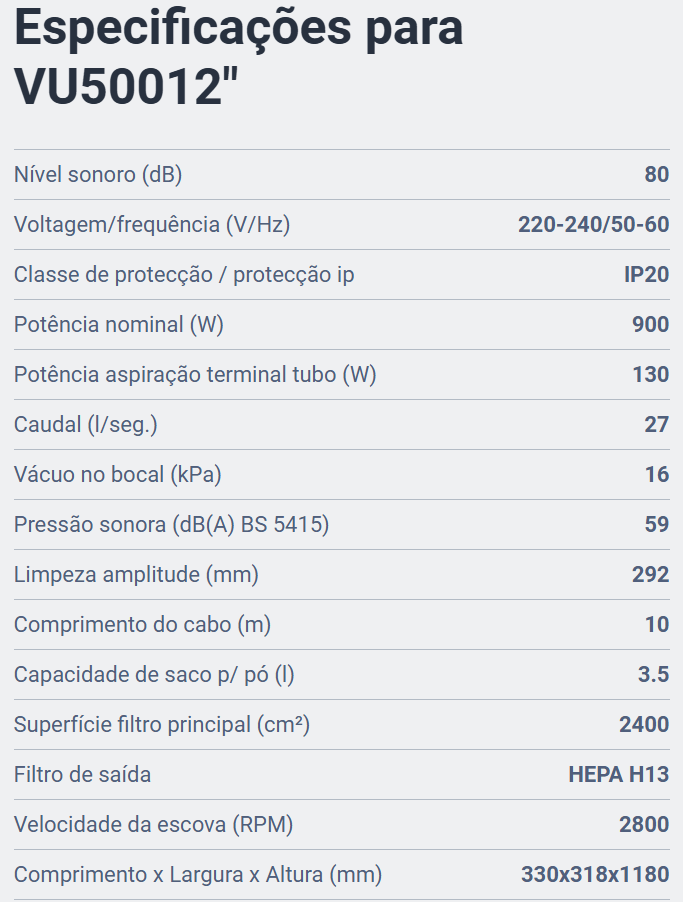 NILFISK VU500